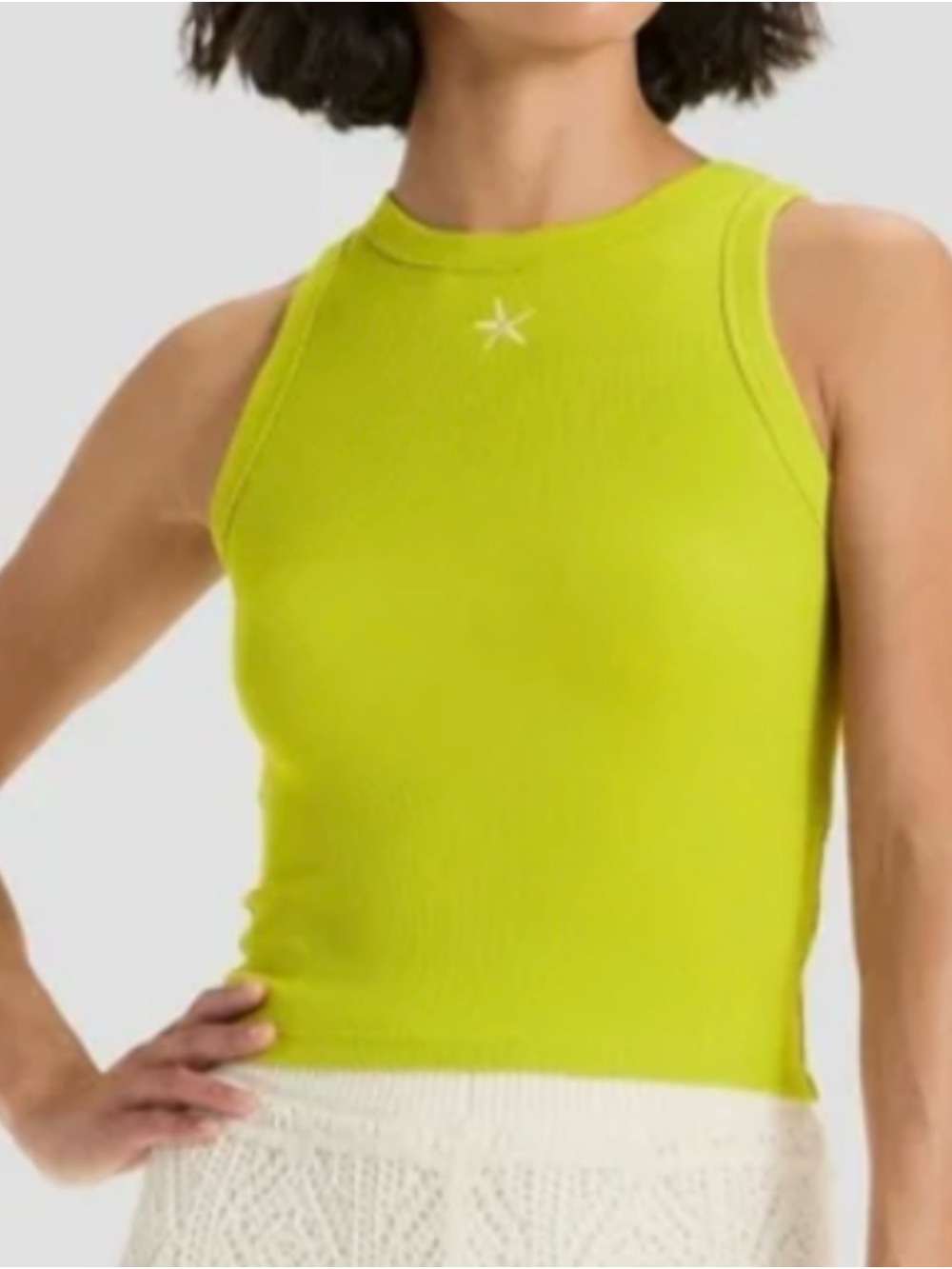Starfish detail ribbed tank top